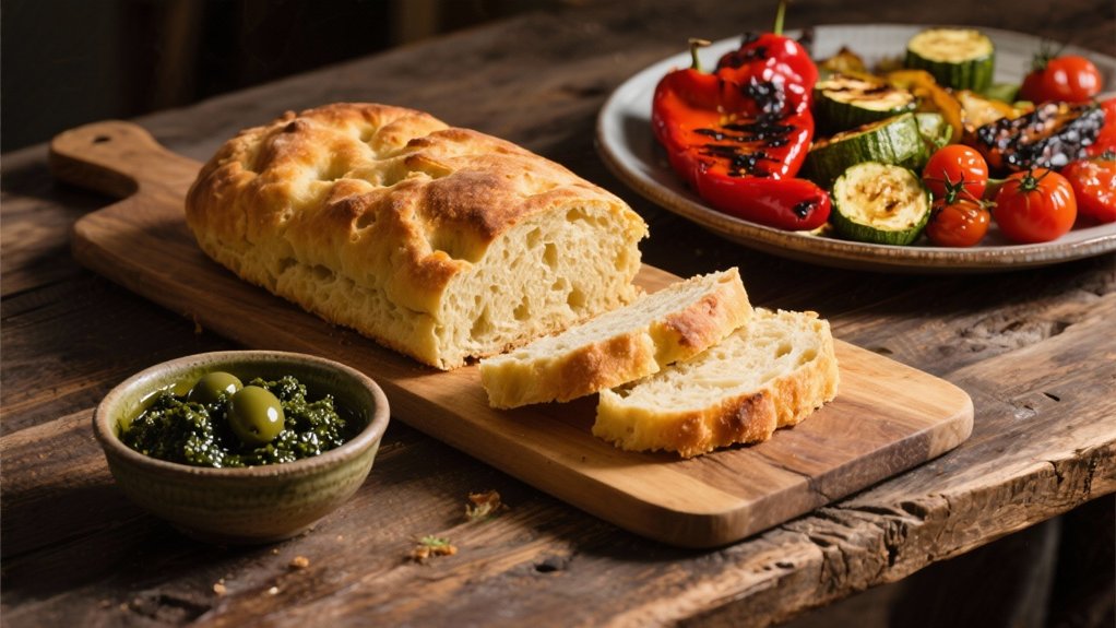 mediterranean flavors on focaccia