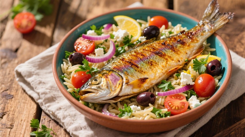 mediterranean flavors with orzo