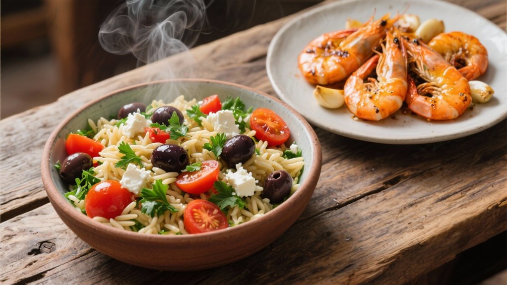 mediterranean orzo shrimp delight