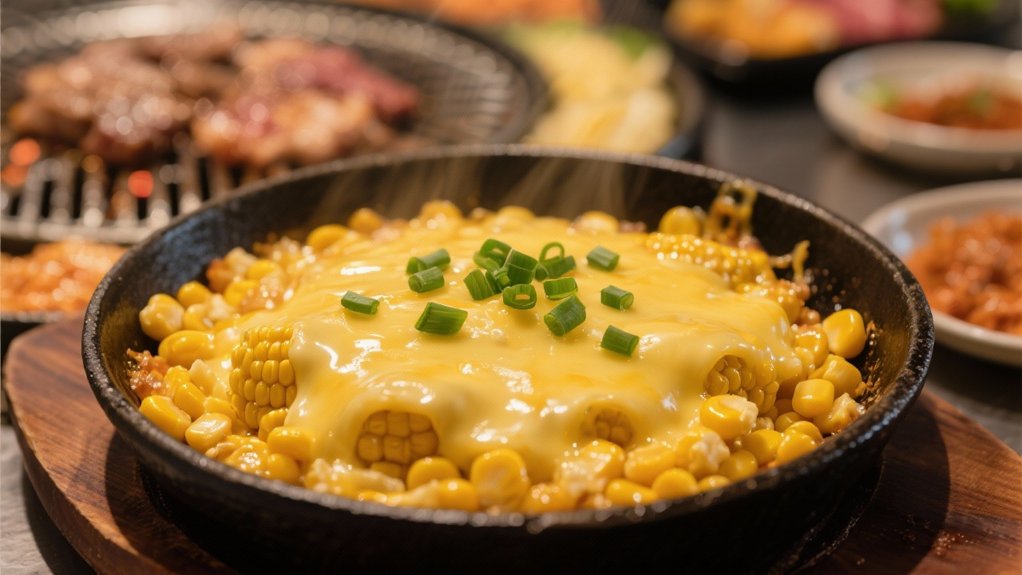 melted cheese and corn