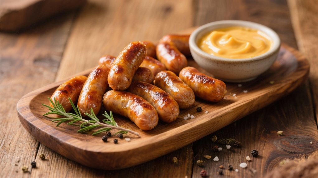 mini sausages as appetizers
