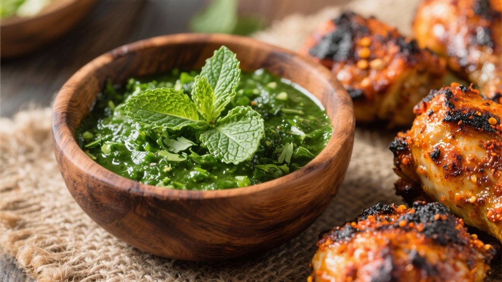 mint chutney enhances tandoori