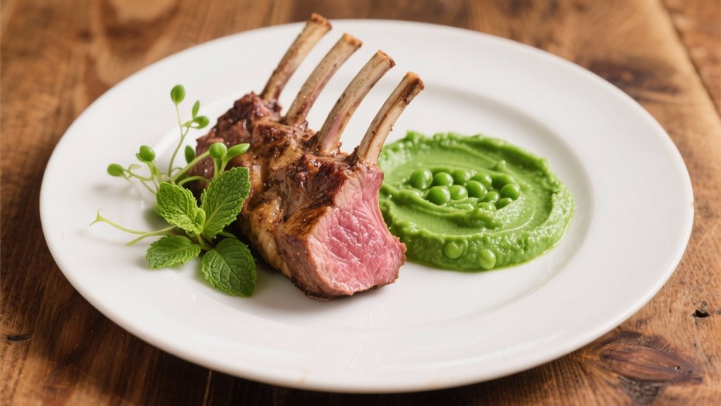 minty pea lamb accompaniment