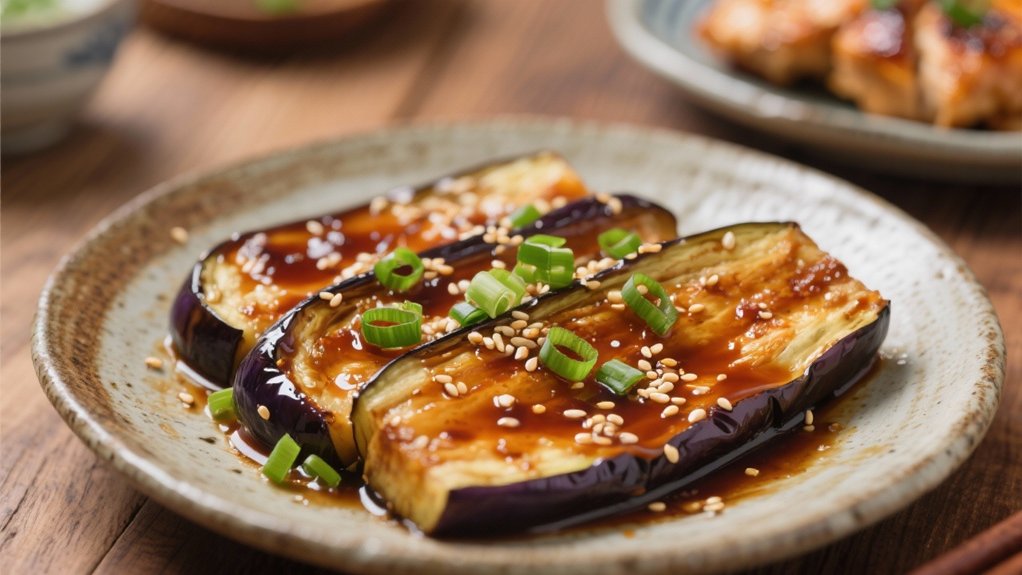miso glazed caramelized eggplant delight