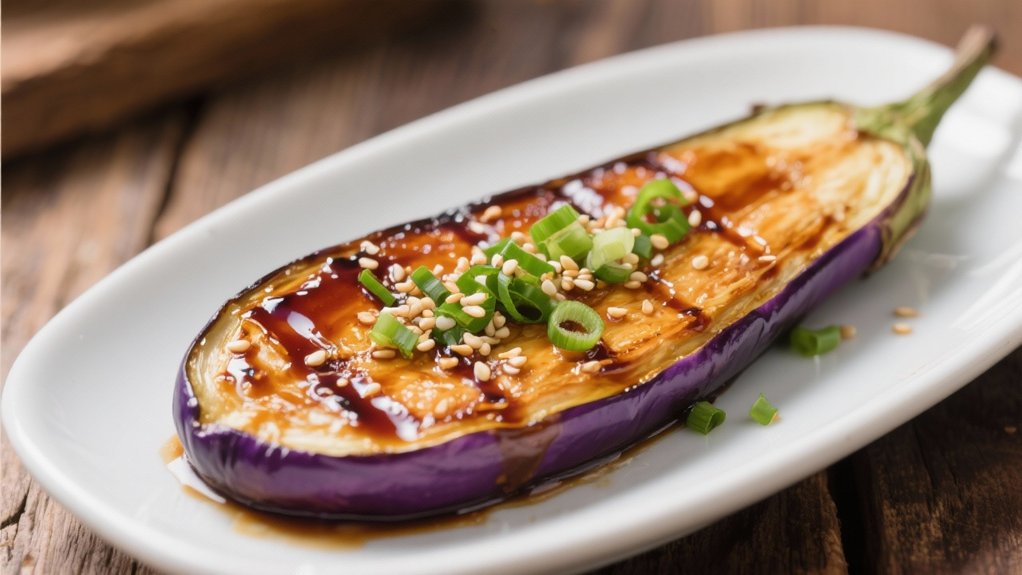 miso glazed roasted eggplant delight