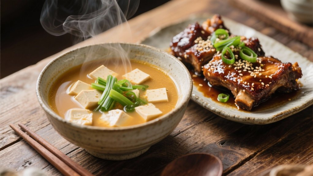 miso soup complements beef