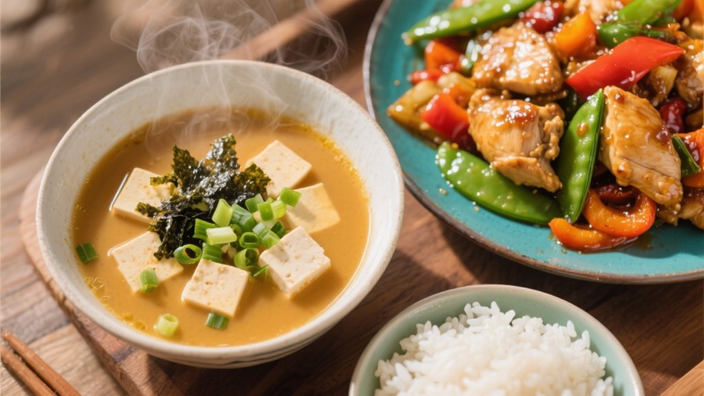 miso soup complements stir fry