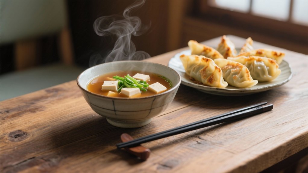 miso soup enhances gyoza