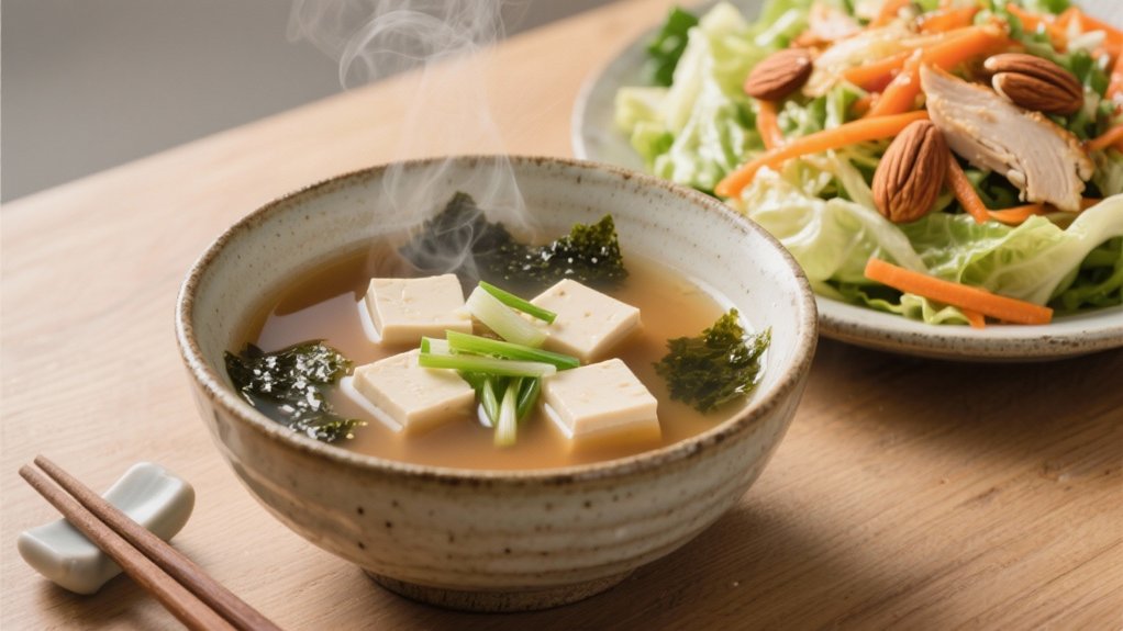miso soup enhances salad