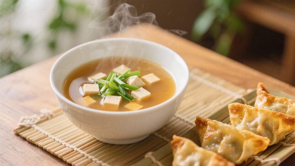 miso soup enhances wontons