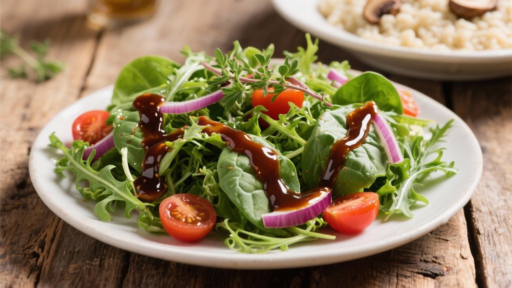 mixed greens with balsamic
