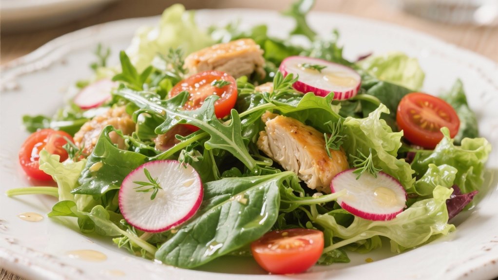 mixed greens with vinaigrette