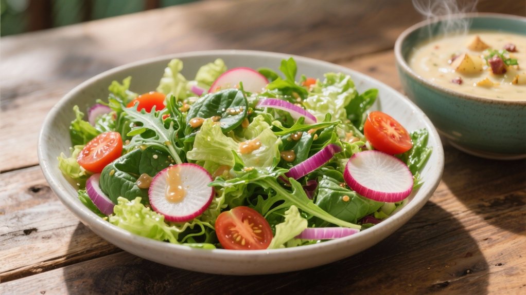 mixed greens with vinaigrette