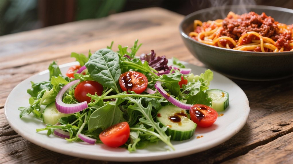 mixed greens with vinaigrette