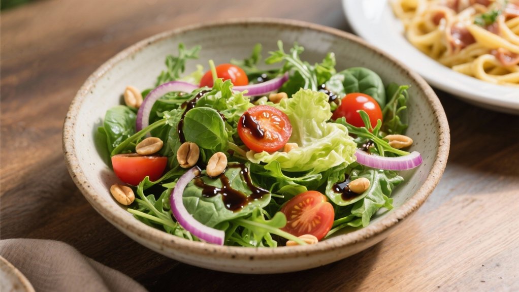 mixed greens with vinaigrette