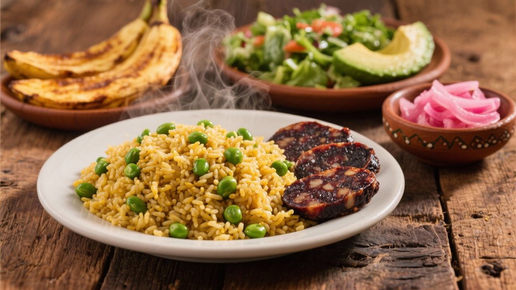 morcilla complements arroz con gandules