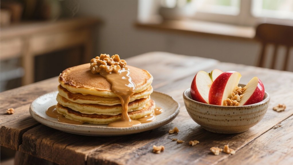nut butter apple pancakes