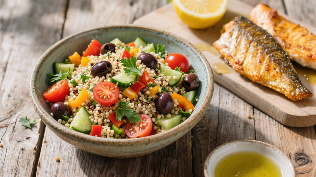 nutritious mediterranean quinoa salad