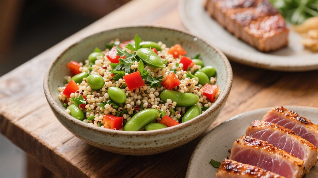 nutritious quinoa edamame salad