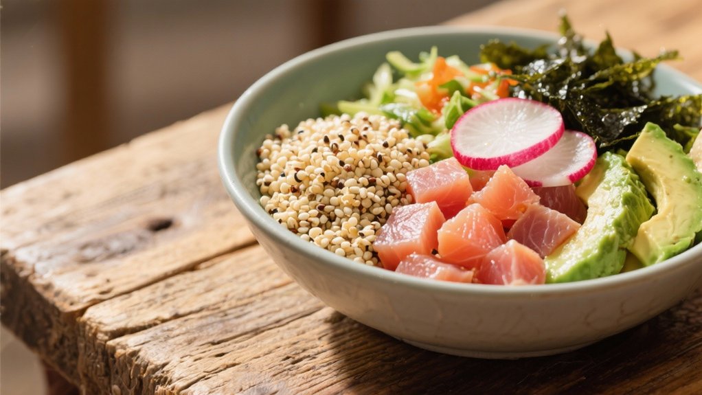 nutritious quinoa poke bowls