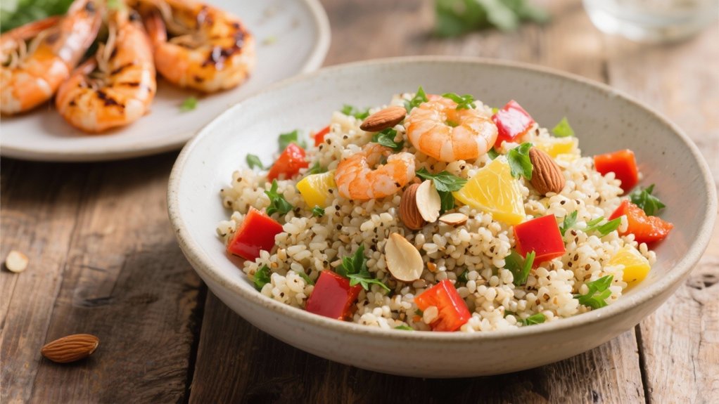 nutritious shrimp quinoa pilaf