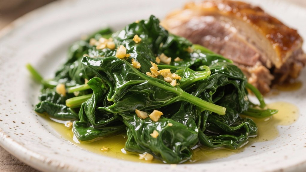 nutritious wilted spinach dish