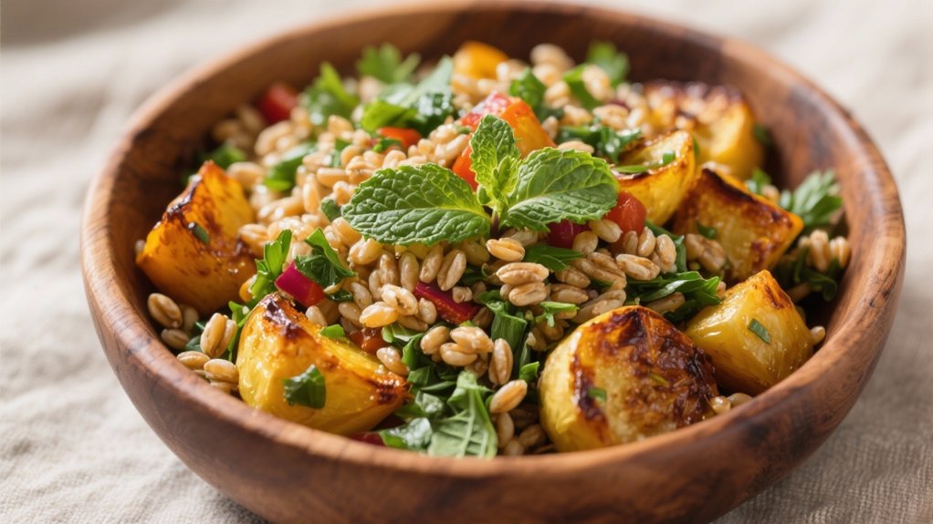 nutty farro with herbs