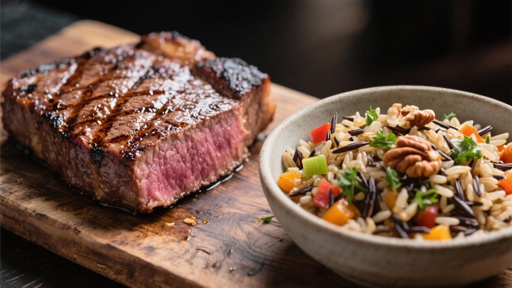 nutty rice steak perfection