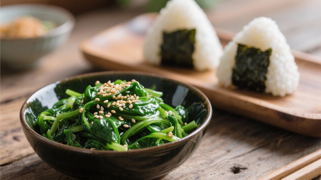 nutty sesame spinach dish