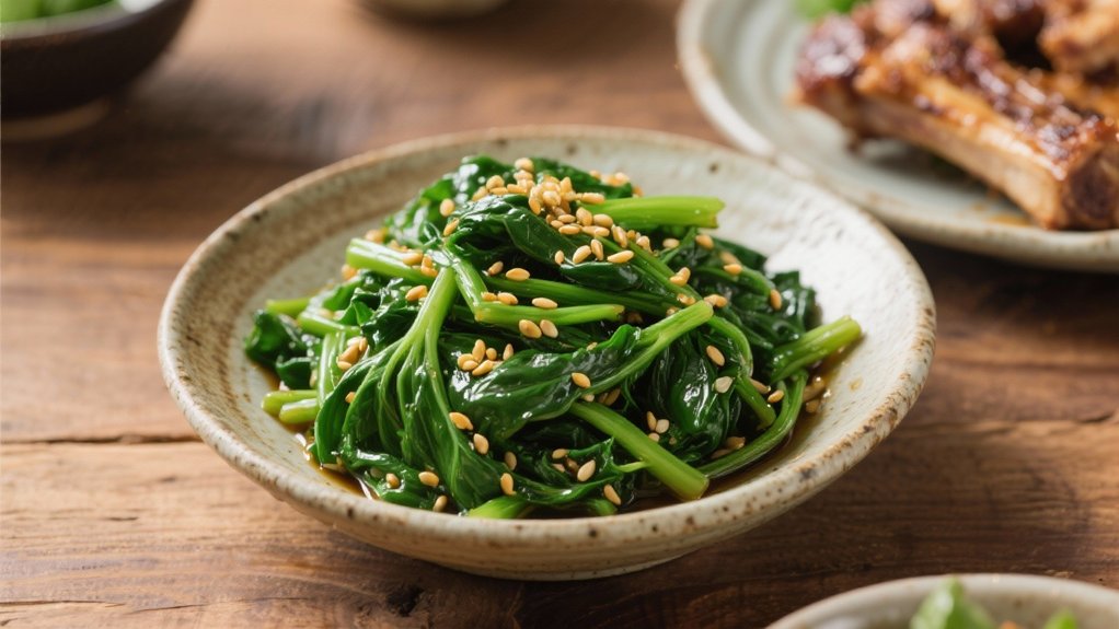 nutty spinach side dish