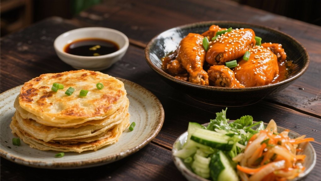 orange chicken and pancakes