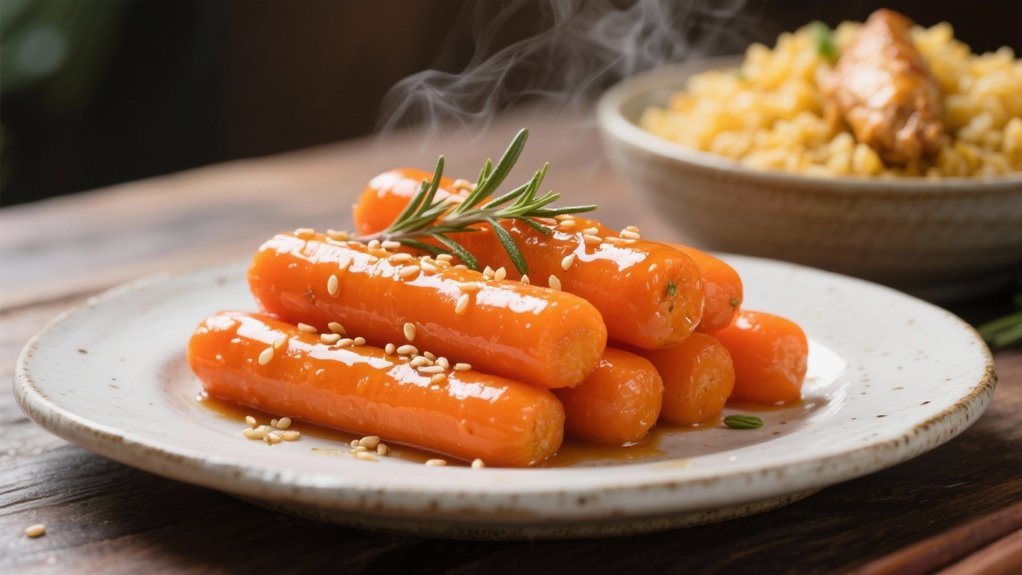 orange glazed fork tender carrots