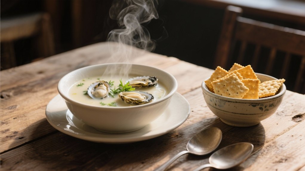 oyster crackers enhance seafood soup
