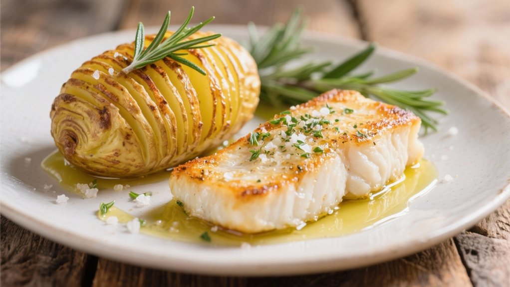 pan fried cod with herbs
