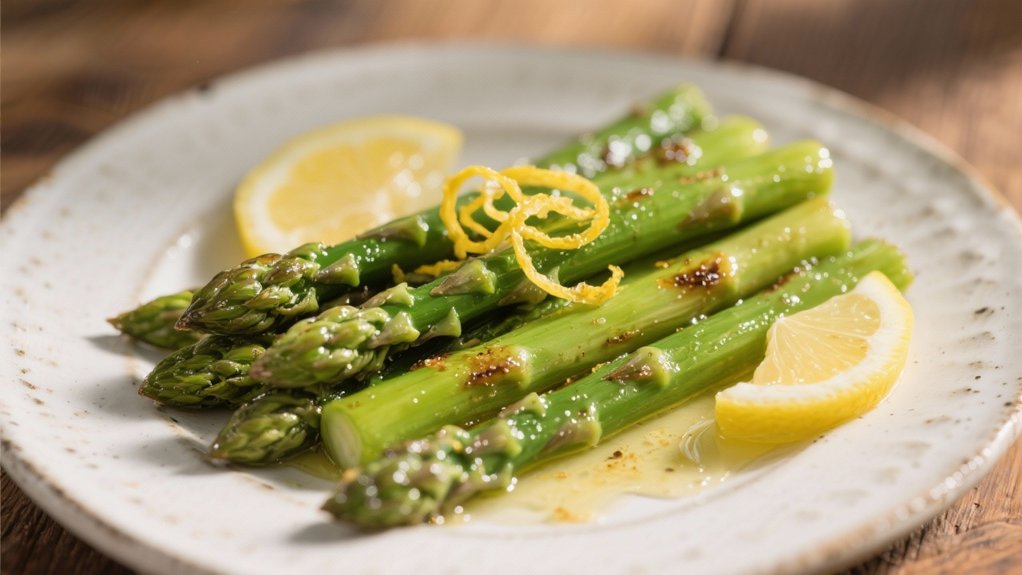 pan seared asparagus with lemon