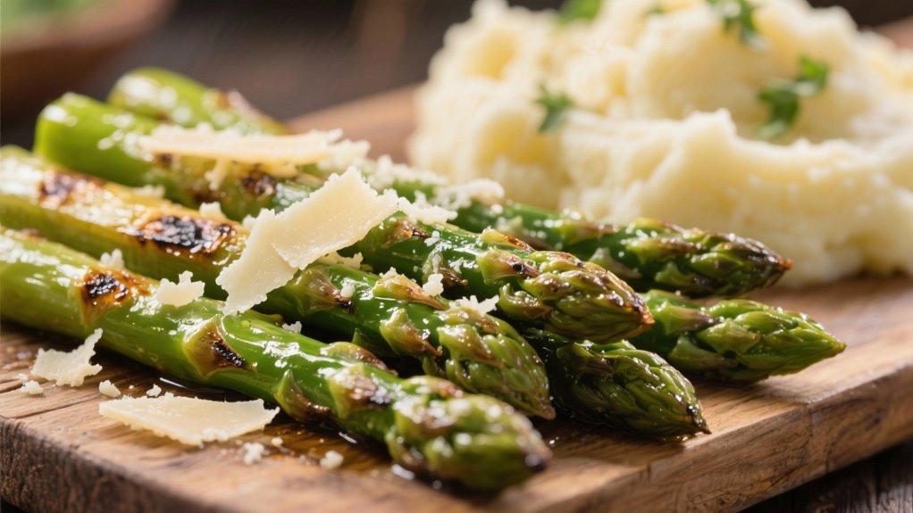pan seared asparagus with parmesan