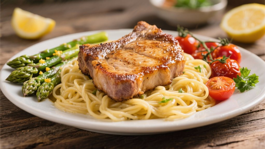 pan seared pork chop dinner