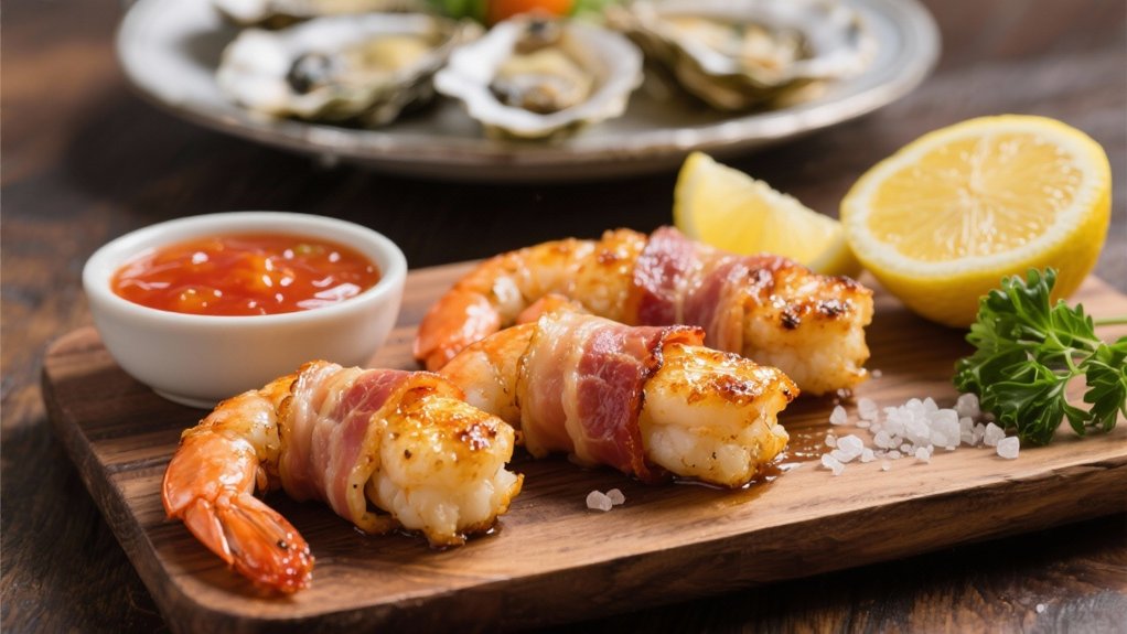 pancetta wraps shrimp elegantly