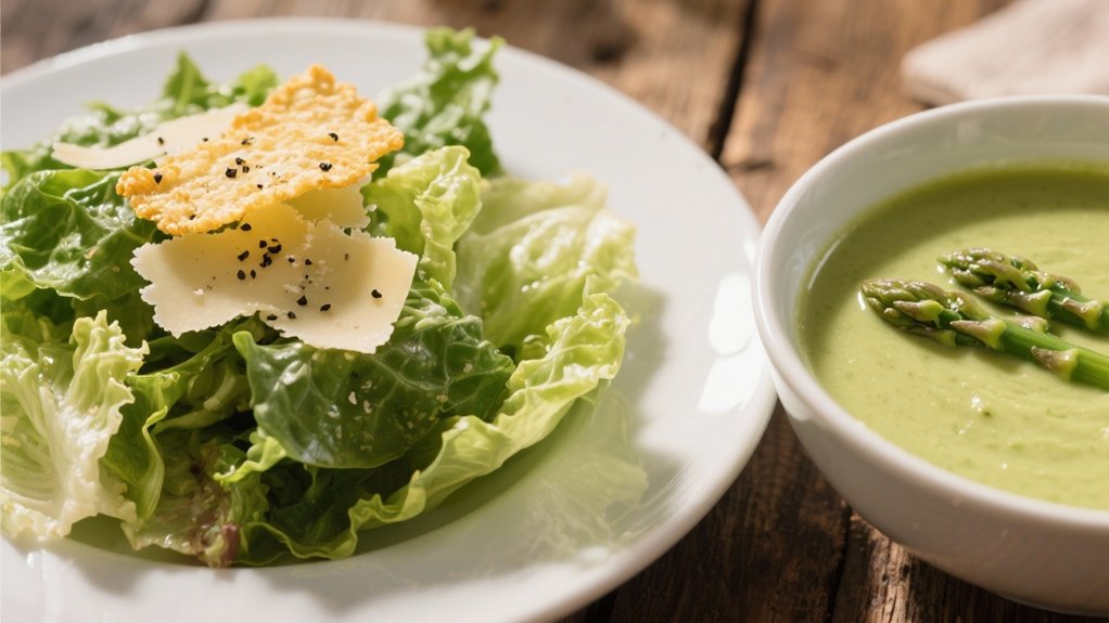 parmesan crisps enhance caesar salad