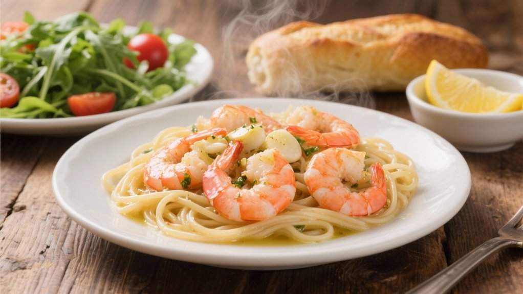 pasta and shrimp scampi