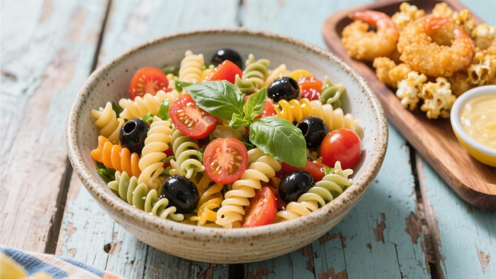 pasta salad complements shrimp