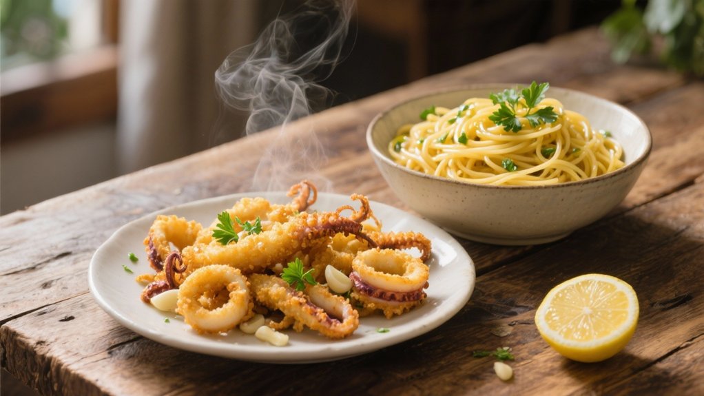 pasta tossed with garlic