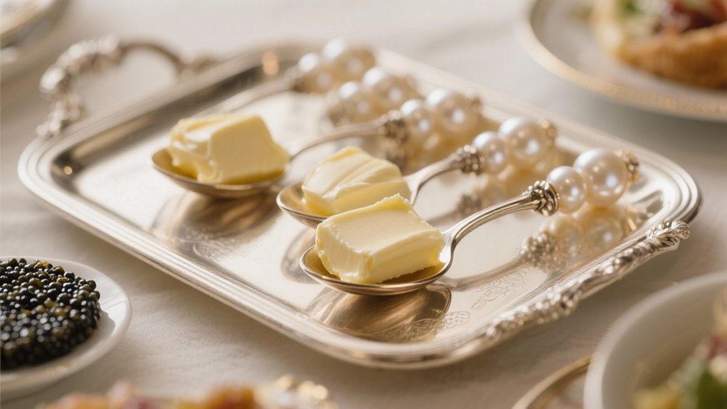 pearl spoons enhance caviar