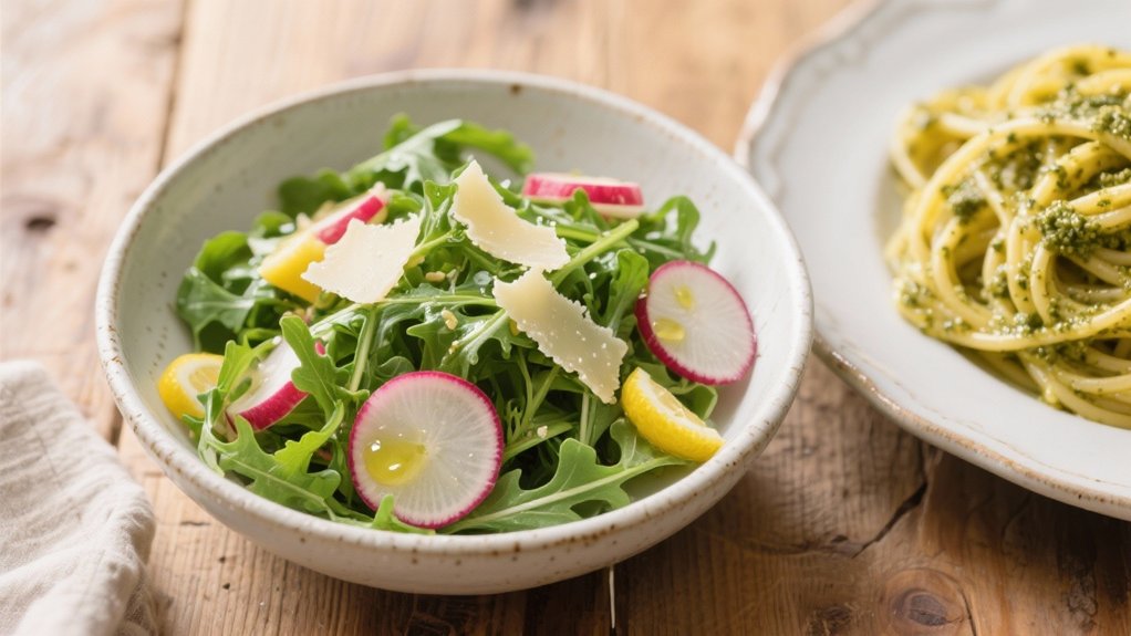 peppery arugula bright lemon