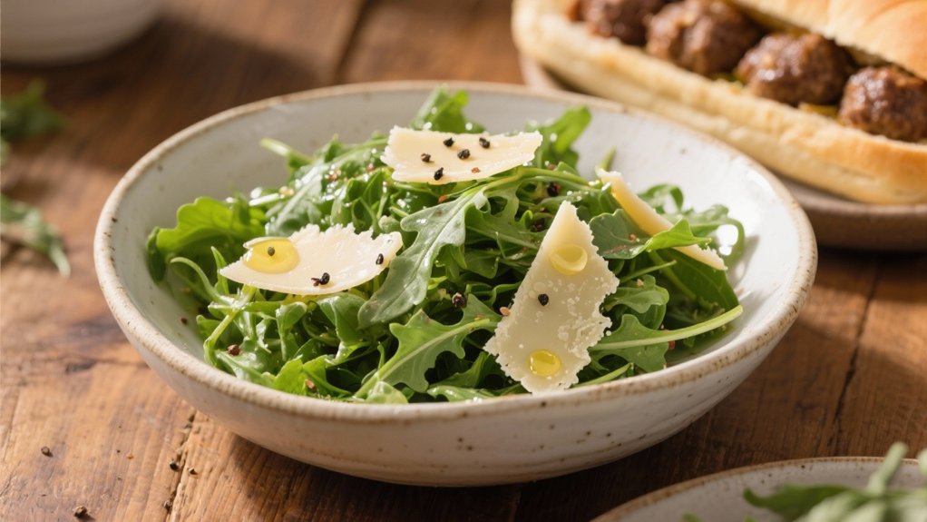 peppery arugula parmesan salad