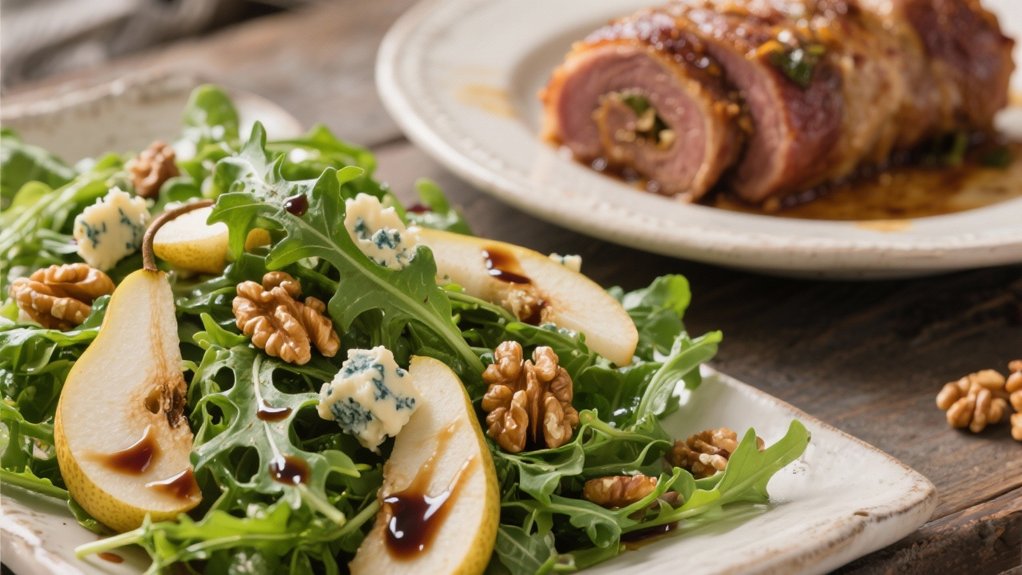 peppery arugula sweet pears