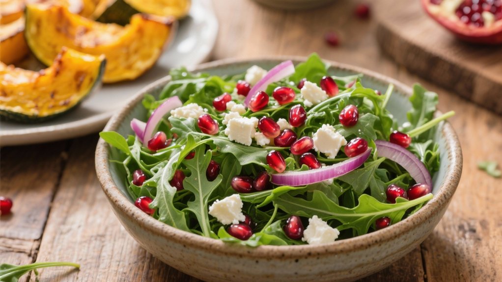 peppery arugula sweet pomegranate