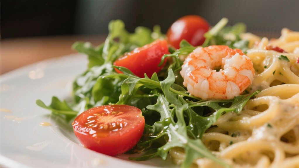 peppery arugula sweet tomatoes