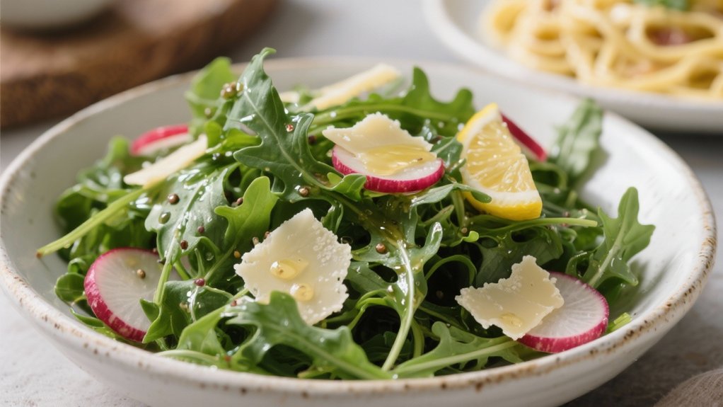peppery arugula with lemon