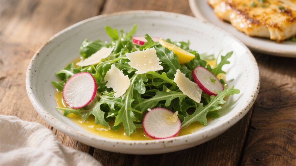 peppery arugula with lemon vinaigrette